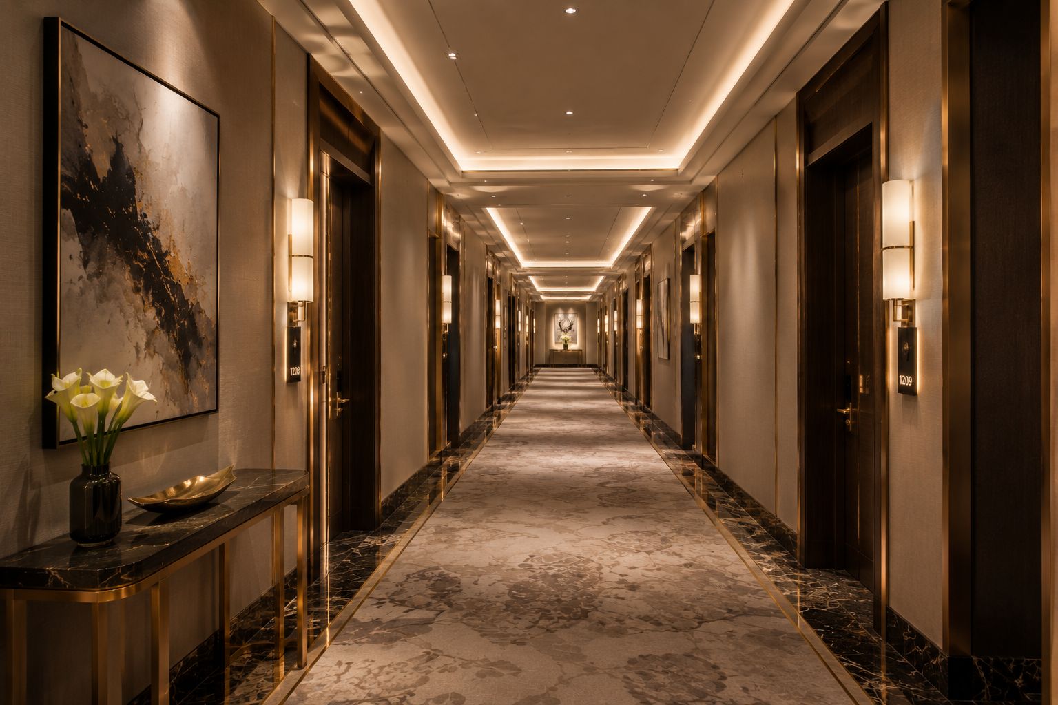 6. Luxury Hotel Corridor